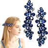 hankousi Confezione da 2 fermagli per capelli a molla a forma di fiore cavo da 7 cm, colore blu navy, con chiusura sicura, ideali per capelli sottili e spessi, perfetti per acconciature quotidiane e
