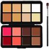 Soelegant Palette di 16 colori in crema, correttore correttivo in crema, finitura opaca, lunga durata, illuminante, sfumabile, bronzer, trucco professionale per il viso, con pennello