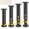 Ouxayapl Piedini Regolabili per Mobili, Gambe per Mobili, 4 Pezzi 18-30cm Piedini Regolabili in Metallo per Letto, Divano, Tavolo, Armadio, Sedia, Scrivania - Supporto Robusto con Viti, Nero (B)