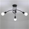 Riserva Lampada da Soffitto Industriale E27, 3 Luci, Nera