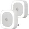 YUNLEX Presa di Luce Notturna con Sensore Crepuscolare, 5 livelli di luminosità regolabile per Camera dei Bambini (Blanc)