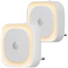 YUNLEX Presa di Luce Notturna con Sensore Crepuscolare, 5 livelli di luminosità regolabile per Camera dei Bambini (Giallo Dorato)