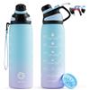 Fjbottle Borraccia 1L/710ML - Plastica Motivazionale Borraccia con Tappo Magnetico per Palestra, Scuola, Ciclismo e Sport, Senza Perdite e Senza BPA