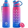 Fjbottle Borraccia Motivazionale 1L in Plastica con Tappo Magnetico