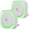 YUNLEX Presa di Luce Notturna con Sensore Crepuscolare, 5 livelli di luminosità regolabile per Camera dei Bambini (Verde)