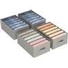 Lifewit 4 Pezzi Organizer Armadio con 6 Scomparti, Organizer Cassetti, Contenitori per Armadio Salvaspazio, Scatole per Armadio Rigide per Vestiti, Pantaloni, Maglione, 42 X 27 X 17 cm, Grigio