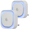 YUNLEX Presa di Luce Notturna con Sensore Crepuscolare, 5 livelli di luminosità regolabile per Camera dei Bambini (Azure)