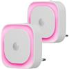 YUNLEX Presa di Luce Notturna con Sensore Crepuscolare, 5 livelli di luminosità regolabile per Camera dei Bambini (Rosa)