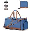 Lekesky Borsone da Viaggio Borsone Palestra Donna Uomo 80L, Borsa da Viaggio Weekend Pieghevole con Scomparto Scarpe, Leggero Impermeabile Borse Bagaglio a Mano per Sportiva Ospedale, Blu Scuro