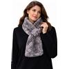 No Brand Scaldacollo Donna in Pelliccia Sintetica Morbida Grigio Tortora - Fantasia Animalier