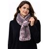 No Brand Scaldacollo Donna in Pelliccia Sintetica Morbida Grigio Tortora Rosato - Fantasia Animalier