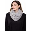 No Brand Scaldacollo Ad Anello In Maglia Grigia Con Filato Lurex