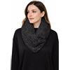 No Brand Scaldacollo Ad Anello In Maglia Nera Con Filato Lurex