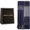 Pierre Cardin Set Uomo Sciarpa Fantasia Blue\White + Sacchetto Regalo Omaggio