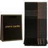 Pierre Cardin Set Uomo Sciarpa Fantasia Grey\White + Sacchetto Regalo Omaggio