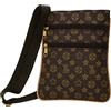 No Brand Borsa A Tracolla Marrone Monogram Con Doppia Zip
