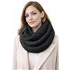 No Brand Scaldacollo Donna Nero Ad Anello In Maglia Con Filato Lurex Oro