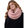 No Brand Scaldacollo Ad Anello Rosa Cipria Effetto Pelliccia Sintetica Plissettata Soft