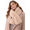 No Brand Scaldacollo Beige In Pelliccia Sintetica Con Dettagli Effetto Perla