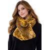 No Brand Scaldacollo Donna In Pelliccia Sintetica Morbida Senape Fantasia Animalier