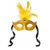 No Brand Maschera Veneziana Con Piume Gialle E Dettagli Oro