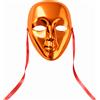 No Brand Maschera Carnevale Viso Intero Metallizzata Arancione