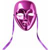 No Brand Maschera Carnevale Viso Intero Metallizzata Viola