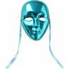 No Brand Maschera Carnevale Viso Intero Metallizzata Turchese