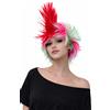No Brand Parrucca Carnevale Punk Multicolor Con Cresta Rossa