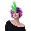 No Brand Parrucca Carnevale Punk Multicolor Con Cresta Verde