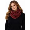 No Brand Scaldacollo Donna Bordeaux Ad Anello Effetto Pelliccia Con Texture A Rilievo