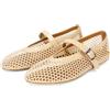 DOEYG Ballerine da Donna in Rete con Cinturino con Fibbia, comode, Casual, con Tacco Piatto, Nude, 38 EU