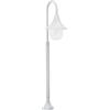 vidaXL Lampione da Giardino E27 120 cm Alluminio Bianco