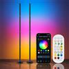 Aourow 160cm Lampada Terra RGB per Soggiorno,Set da 2,Controllo APP e Telecomando | LED Lampade Angolari Dimmerabili con 16 Milioni di Colori, Sincronizzazione Musicale, Modalità DIY e Funzione Temporizzazione