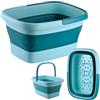 Relaxdays Vasca per pediluvio pieghevole, HxLxP: 23 x 42,5 x 32,5 cm
