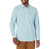 Amazon Essentials Camicia Casual in Popeline a Maniche Lunghe vestibilità Regular Uomo, Blu Verde A Quadretti, S