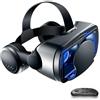 YJMYGS Occhiali 3D VR, Realtà Virtuale 3D, VR Visore Cuffie con Lenti HD Anti Luce Blu, per Smartphone 4,7-7,2 Pollici, Per Giochi, Film Ed Esperienze Interattive, Regali Per Bambini E Famiglie(D)