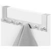 Navaris Gancio Appendiabiti Porta Bagno Cucina - 6x Ganci Appendi Abiti Acciaio Inox 39 x 11 x 4,5 cm - Attaccapanni Metallo Argentato - Attacca Panni Pensile Color Argento