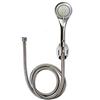 BM 4397 Soffione Doccia con Tubo Set Completo, Doccetta Universale per Bagno Cromato 3 Getti con Tubo Flessibile 1.5m e Supporto Doccetta Incluso