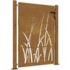 vidaXL Cancello da giardino 100x150 cm in acciaio Corten con design erba