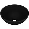vidaXL Lavandino Lusso Rotondo Nero Opaco 32,5x14 cm in Ceramica