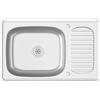vidaXL Gootsteen met afvoerset 800x500x155 mm roestvrij staal zilver