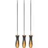 QUARKZMAN 3 Pezzi Lima Per Motosega 3.2mm (1/8 Pollici) Lima Rotonda Affilatura Con Impugnatura In Plastica Per Affilatura Smerigliatura Catena Motosega Grigio
