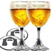 GarageBar Bicchieri Grimbergen | Bicchieri da 33 cl | Prodotto ufficiale | Viene fornito con 2 tappetini antigoccia per birra (2 bicchieri)