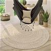 Paco Home Tappeto Salotto Rotondo Iuta Motivo Boho Etnico Moderno Fatto A Mano Naturale, Dimensione:Ø 100 cm tondo, Colore:Beige