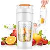 Gerbala 500 ml Leggero Frullatore Portatile, Mini Frullatore Portatile Elettrico, frullatore personale con 4 coltelli in acciaio inox, Ricaricabile, per Frullati, Trita Ghiaccio e Frutta Congelata (Bianco)