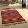 Paco Home Tappeto da soggiorno naturale con frange, kelim moderno intessuto a mano, 100% cotone, Dimensione:200x290 cm, Colore:Terracotta
