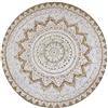 vidaXL Tapijt met print rond 150 cm gevlochten jute