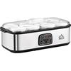 HOMCOM Yogurtiera Elettrica 25W con 8 Vasetti Timer 1-48 Ore Argento