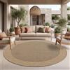 TT Home Tappeto Giardino Per Esterno Balcone Tappeto Cucina Bordura Sisal Monocromatico, Dimensione:120 cm tondo